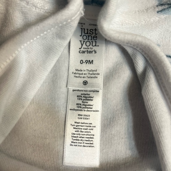 Baby robe alligators hoodie Just One You Carter’s size 0-9M - Picture 10 of 10